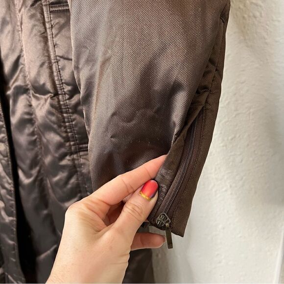 Hilary Radley Puffer Down Coat Size Small Shiny Brown - Picture 6 of 10